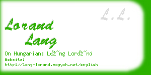 lorand lang business card